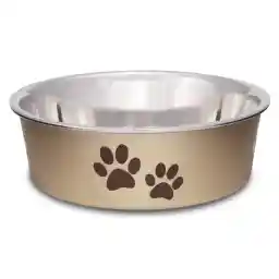 Loving Pets Bella Dog Bowls- Stainless Steel Dog & Cat Bowls - Spill Proof Dog Food Bowl, Cat Bowl, Puppy Essentials & Pet Supplies Great for Home & Travel (Small 10-20 lbs, Champagne)