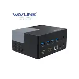 Wavlink USB-C Docking Station USB 3.0 Laptop Universal Dock with Dual HDMI Display Single 4K, 100W PD Charging, 4 USB 3.0, BC 1.2 fast charging, 130W Power Adapter, Gigabit Ethernet, Audio, Mic