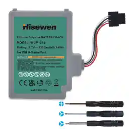 Hisewen Wii U Gamepad Battery, 2200mAh Replacement Rechargeable Battery Pack for Nintendo Wii U Gamepad WUP-012, WUP-010