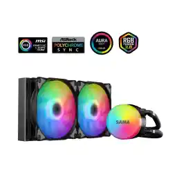 SAMA SI240 Black Liquid Cooler 240mm AIO Radiator Addressable RGB PWM Fan CPU cooler for Intel AMD PC Case