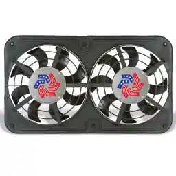 Lo-Profile Dual S-Blade Electric Fan with Variable Speed Controller, Puller Fan (410), Car Accessories, 12-1/8 Inches , Black