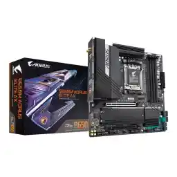 GIGABYTE B650M AORUS ELITE AX AM5 LGA 1718 AMD B650 M-ATX Motherboard with 5-Year Warranty, DDR5, 2 M.2, PCIe 5.0, USB 3.2 Gen2X2 Type-C, Intel 2.5GbE LAN, Q-Flash Plus, EZ-Latch