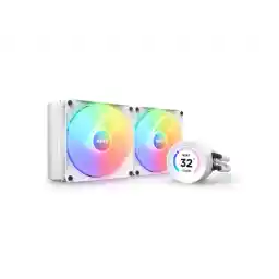 NZXT Kraken Elite RGB 280mm - RL-KR28E-W1 - RGB AIO CPU Liquid Cooler - Customizable LCD Display - 2 x F140RGB Core Fans Radiator Fans White LGA 1851 / 1700 / AM5 Compatible