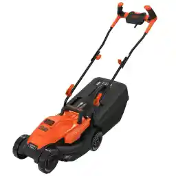 Black & Decker 1200W 32cm Lawn Mower with Bike Handle for Lawn & Garden, Orange/Black - BEMW451BH-GB, 2 Years Warranty