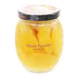 MW Polar Peach Slices in Light Syrup, glass jar 10oz (pack of 12)