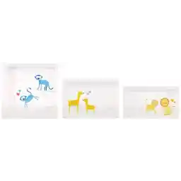 Amazon Brand - Mama Bear Reusable Snack Bags, Hook and Loop, One Size, 6-pack