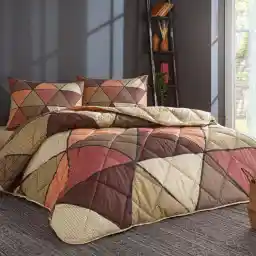 Taç Astra Yorgan Seti Kahverengi Çift Kişilik