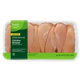 Amazon Fresh Brand, Chicken Breast Fillets Value Pack, 100% Natural, Boneless Skinless, 5 Lb