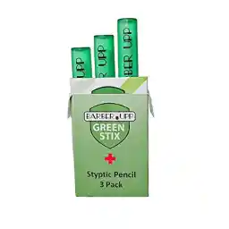 Green Stix + Styptic Pencil Set - 3 Pencils + 20 Aluminum Sulfate Sticks to Block & Stop Bleeding Fast from Razor Shaving Nicks & Minor Cuts - Anti-Bleed Shaving Accessory Men & Women