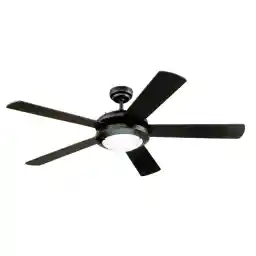 Westinghouse 7224200 Comet Indoor Ceiling Fan with Light, Matte Black