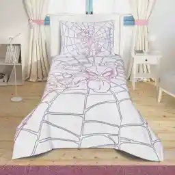 Taç Disney Spiderman Action Lisanslı Karakter Baskılı%100 Pamuk Yatak Örtüsü Seti, Çok Renkli, Tek Kişilik