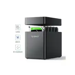 ORICO 5 Bay Hard Drive Enclosure 3.5inch USB 3.0 to SATA Magnetic Tool-Free External SSD HDD Docking Station Case with Fan for Family Data Backup, Storage Expansion Up to 90TB (5x18)