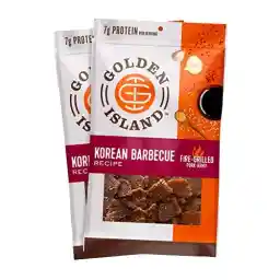 Golden Island Pork Jerky Korean BBQ Flavored, Specialty Meat Protein Snack, Gluten Free with Korean Barbecue Seasoning, Great Stocking Stuffers, Gift for Men, 7g of Protein Per Serving, 9 Oz (2 Pack)