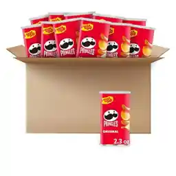 Pringles Potato Crisps Chips, Lunch Snacks, Office and Kids Snacks, Grab N' Go, Original (12 Cans)