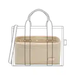 Doxo Purse Organizer Insert for Handbags & Base Shaper Combination,Tote Bag Organizer Insert Suitable to Lv Speedy 25,NeoNoe MM,Noe,Book Tote S,C.oach City 30,Long Champ Le-pliage S and More (M-Beige)