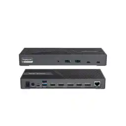 Wavlink DisplayLink Laptop Docking Station Triple Monitor 4K@60Hz For 3 Monitors, 100W Charging For Thunderbolt 3/4, USB-C/A, M1 M2 Mac/Windows/Chrome, 3 HDMI, 2 DP, 6 USB Ports, 160W Power, LAN,Audio