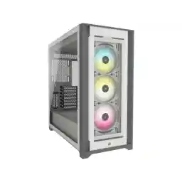 CORSAIR iCUE 5000X RGB Tempered Glass Mid-Tower ATX PC Smart Case, White, CC-9011213-WW