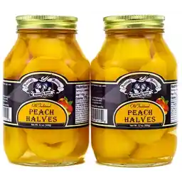 Amish Wedding Foods Old Fashioned Peach Halves 2 - 32 oz Jars