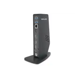 Wavlink USB 3.0/USB-C Dual 4K Universal Laptop Docking Station with Dual 4K@60Hz & Single 5K, 2 x DP, 2 x HDMI, 3 x USB 3.0, 2 x Type-C ports, Gigabit Ethernet, Audio&Mic For Windows Mac OS
