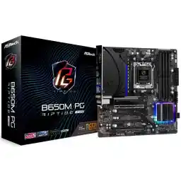 ASRock B650M PG RIPTIDE WIFI AM5 Micro-ATX Motherboard, 4 slots DDR5, 2x PCIe 4.0 x16 Slot, Dual M.2 slots, 2.5Gb Lan, WI-FI AX, 7.1 Nahimic Audio , Rear USB3.2 Gen2X2 Type_C , 12+2+1 Power Phase