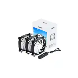 SAMA SF200 3 in 1 Case Fans with Fan Hub 4Pin PWM 120mm PC Fan 12v High Airflow Premium Quiet Mode Computer Cooling Case Black White