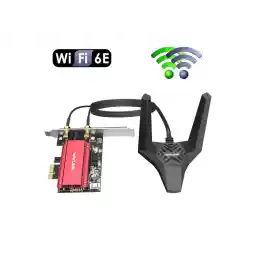Wavlink WiFi 6E AX5400 PCIe WiFi Card AX210 Network Card Bluetooth 5.3 Tri-Band 2.4G/5G/6G for Desktop PC, 802.11ax with MU-MIMO, OFDMA, WPA3, Heat Sink, 4x7dBi Antennas, Support Windows 11,10 (64bit)
