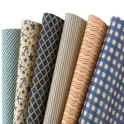 Gift Wrapping Paper Happy Birthday, 6 Geometric Pattern for Men's Gift Wrap, 12 Sheets Pre-cut Man Gift Wrapping Paper, 19.7 X 27.6 Inch, Folded Package, Not rolled