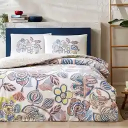 TAÇ Cecilia Desenli Pamuk Nevresim Takımı, Turkuaz, Tek Kişilik