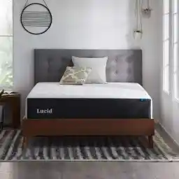 LUCID 12 Inch Memory Foam Mattress - Plush Feel - Memory Foam Infused with Bamboo Charcoal - Gel Infusions - CertiPUR-US Certified - Breathable - FullFull Size