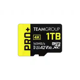 Team 1TB Pro+ microSDXC UHS-I/U3 Class 10 Memory Card with Adapter, compatible with Nintendo-Switch, Steam Deck, and ROG Ally, Speed Up to 160MB/s (TPPMSDX1TIA2V3003)