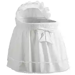 Babydoll Bedding Precious Bassinet Liner/Skirt & Hood, White, 13" x 29"