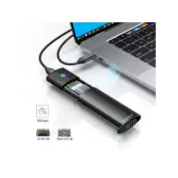 ORICO Aluminum M.2 NVMe SSD Enclosure, Tool-Free 10Gbps USB C Adapter, USB 3.2 M.2 NVMe Reader, External SSD Case Thunderbolt 3 Compatible, Supports 4TB 2230/2242/2260/2280 PCIe M-Key SSDs-PWM2-BK