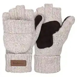 Thermal Insulation Fingerless Texting Wool Gloves for Women and Men Winter Warm Knitted Convertible Mittens Flap