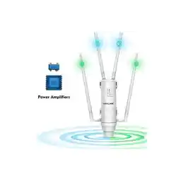WAVLINK AC1200 WiFi Range Extender High Power Outdoor Weatherproof Long Range Wireless AP/Wifi Repeater/Router/Signal Booster Dual Band with Passive POE, Gigabit Port, 4x7dBi Detachable Omni Antennas