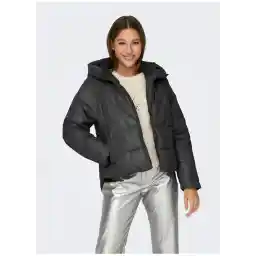 Only Siyah Kadın Mont ONLNEWANJA FAUX LEATHER PUFFER CC O