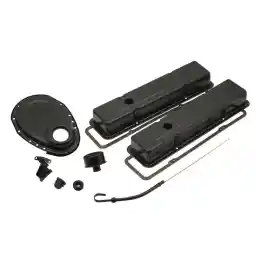 Mr. Gasket 9834BP Flat Black Engine Dress-Up Kit for Small Block Chevy