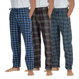 Real Essentials 3 Pack Boys Pajama Pants Super Soft Fleece PJ Lounge Bottoms for Kids