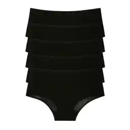 Nicoletta Kadın Külot Yüksek Bel Büyük Beden 5 Li Paket Pamuklu Likralı Siyah