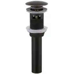 Angle Simple Bathroom Sink Drain with Overflow, Brass Pop Up Sink Drain Stopper Oil-Rubbed Bronze