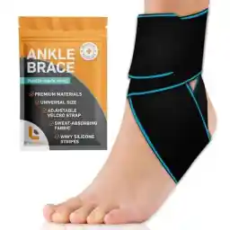 Ankle Brace for Sprained Ankle, Ankle Support for Women & Men - Ankle Braces & Wrap for Stabilizing, Tendonitis, Basketball, Running, Sprains, Achilles - Both Left & Right [Blue; Single]