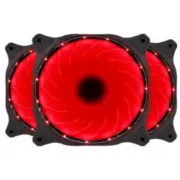 120mm Computer Fans PC Red LED Case Fan Quiet 12V 3Pin Gaming PC Computer Cooler Fan 3-Pack