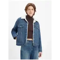 Levis Levis Koyu Mavi Kadın Kürklü Denim Ceket 36137-0065