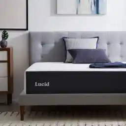 LUCID 14 Inch Memory Foam Mattress - Medium Feel - Memory Foam Infused with Bamboo Charcoal and Gel - Temperature Regulating - Pressure Relief - Breathable - Premium Support - King SizeKing Size