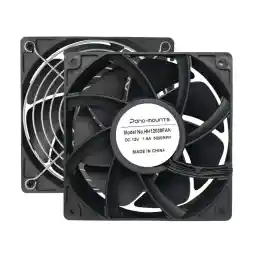 2-Pack 120mm 12V DC 12038 120mm x 38mm 4.72inch High Speed Dual Ball Bearing 4Pin Antminer Fan PWM High CFM Brushless PC Computer CPU Case Ventilation Exhaust Fan with Metal Guard Grill 3000-5000RPM