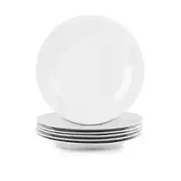 10 Strawberry Street Simply White 10.5" Round Dinner Plate, Set of 6
