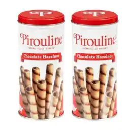 Pirouline Rolled Wafers – Chocolate Hazelnut – Rolled Wafer Sticks, Crème Filled Wafers, Rolled Cookies for Coffee, Tea, Ice Cream, Snacks, Parties, Gifts, and More – 3.25oz Tin 2pk
