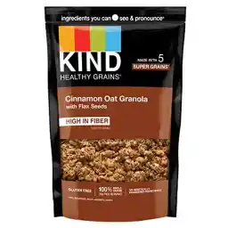 KIND Healthy Grains Granola, Cinnamon Oat Clusters with Flax Seeds, Healthy Snacks, Gluten Free, 100% Whole Grains, 5g Protein, 11oz, 1 Count