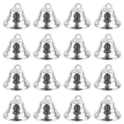 Framendino, 20 Pack Mini Jingle Bells with Hooks for Christmas Wedding DIY Wind Chimes Making 20MM Silver