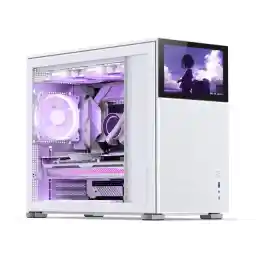 JONSBO D41 MESH SC WHITE ATX Computer Case with Sub HD-LCD Display, Support MB: ATX/M-ATX,Support GPU RTX 4090(335-400mm), AIO360/280/240, Power ATX/SFX: 100mm-220mm Multiple Tool-free Design, White