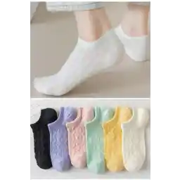 BGK 6 Çift Kadın Desenli Görünmez Çorap